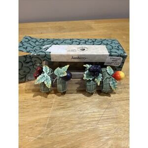 Vintage Pfaltzgraff Jamberry Napkin Rings‎ Rare Set of 4
